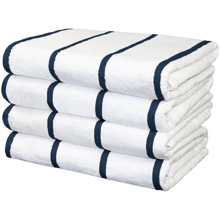Monarch Brands Las Rayas Towels, 30in x 60in, Navy, 24PK BT-HS3060-15NV-CS